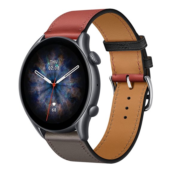 Leather Bands Compatible with Amazfit GTR 3 Pro/ GTR 3/ GTR 2e/ GTR 2/ GTR 4/ Amazfit GTR 47mm Band, Genuine Leather Replacement Band for Amazfit GTR 3 Pro/ GTR 3