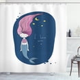 thumbnail image 1 of Ambesonne Mermaid Shower Curtain, I Love Sea Cartoon Girl, 69"Wx75"L, Blue Pink Yellow, 1 of 3