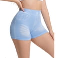 thumbnail image 2 of Stretch Shorts for Women High Waisted Hip Lift Fitness Denim Shorts Leggings Jeans Casual Work Office Pants Lounge Sweatpants Sports Exercise Gym Workout Yoga Pants, 2 of 5