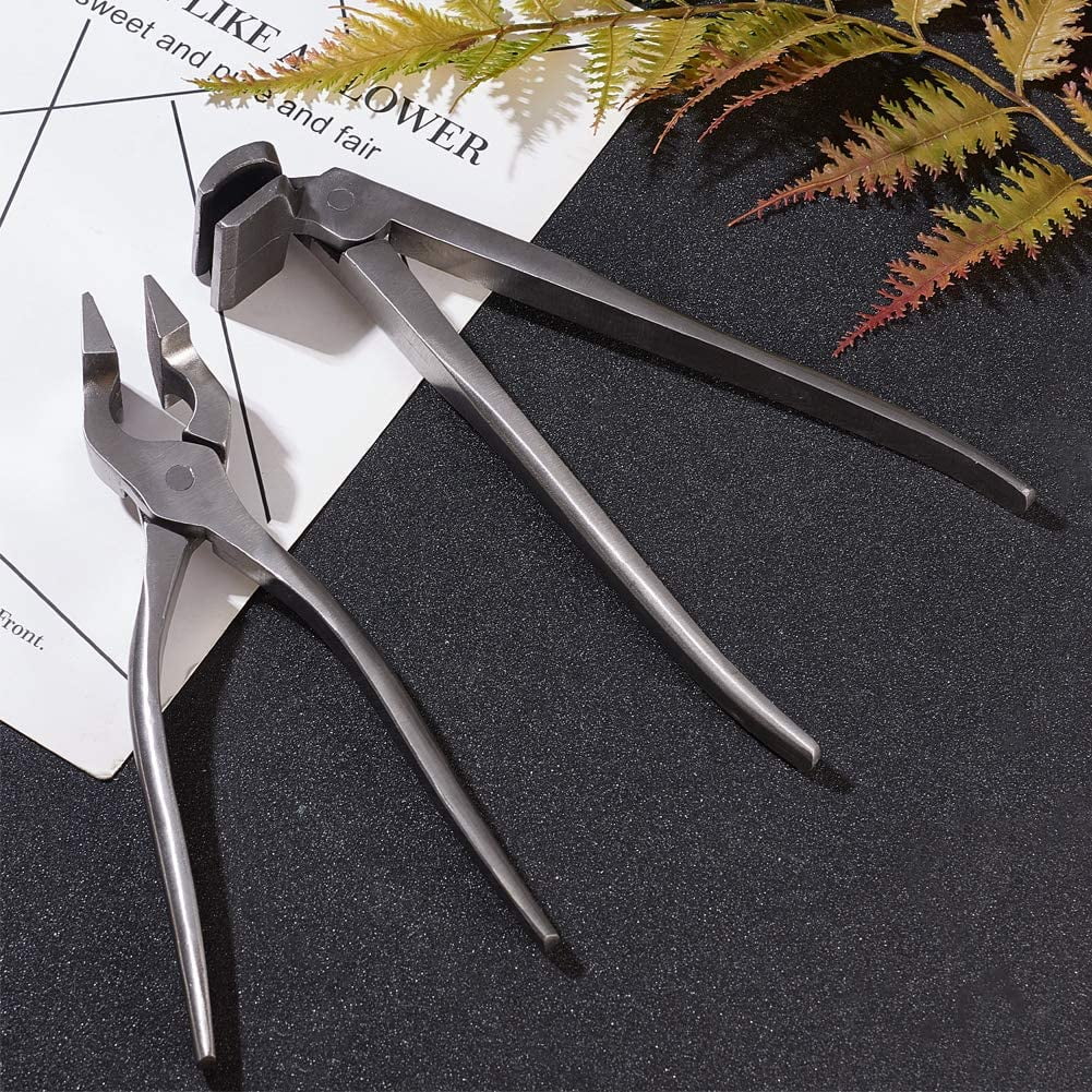 Leather Craft Flatten Pliers Straight Head Edge Adjustment Press Clamp Cutting Side Snips Flush Pliers Nipper for Belt and Bag