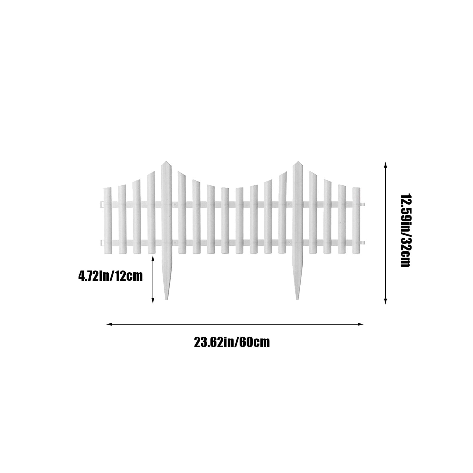 White Plastic Edging Garden Picket Fence - 23.6"x12.6" Decorative Garden Fence, Foldable & Removable Decorative Border, Animal Barrier, Garden Border Fence, Edging Border Decorative Fences