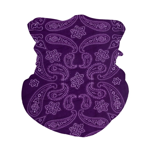 Top Headwear Face Covering Neck Gaiter - Purple Paisley