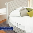thumbnail image 3 of 600-Thread Count Egyptian Cotton Twin Round Bed Sheet Set – Fits 72" Diameter Mattress, 25-30" Deep Pocket – Stripe White, Twin 72" Diameter, 3 of 6