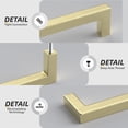 2-Pack Gold Aluminum Alloy Drawer Handles – Modern Cabinet Pulls – Multiple Hole Spacings (96mm-960mm) – Coated Surface – With Mounting Screws