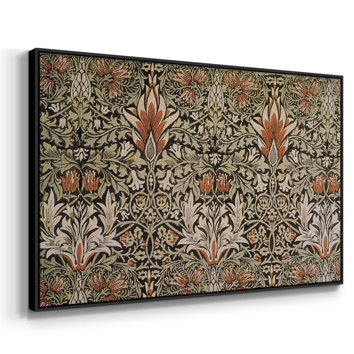 Vintage Abstract Print-LVI Framed in Black Wood Gallery Wrapped Canvas 25 in. x 37 in.