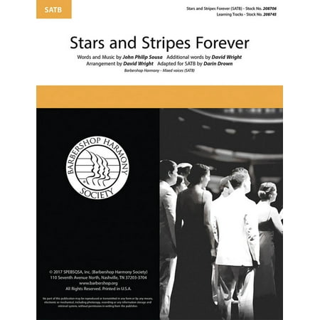 David Wright Memorabilia - Barbershop Harmony Society The Stars and Stripes Forever SATB a cappella arranged by David Wright