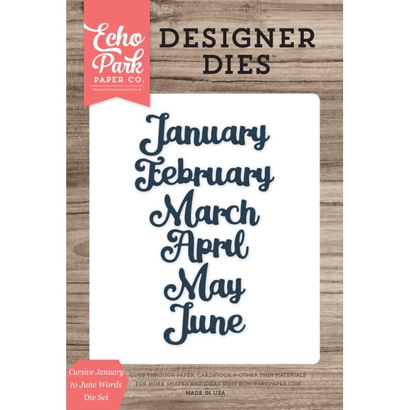 Cursive January to June Words Medium Die Set