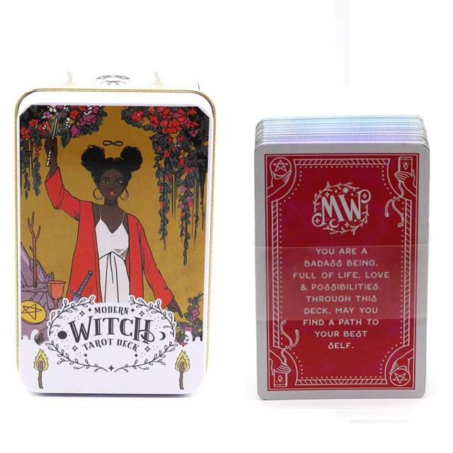 Baraja de cartas de Tarot Light Seer'S, 78 cartas en una caja de lata a todo Color y guía, herramienta curativa y guía, baraja de tarot light seers Fivean unisex