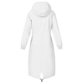 thumbnail image 6 of Women's Outdoor Jacket Hooded Waterproof Plus Size Midi Long Long Sleeve Solid Color Rain Jacket Lightweight Active Outdoor Sport Hiking Raincoat with Pockets, 6 of 8