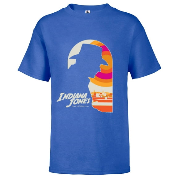 Lucasfilm Indiana Jones and the Dial of Destiny Indy Sun - Short Sleeve T-Shirt for Kids - Customized-Royal