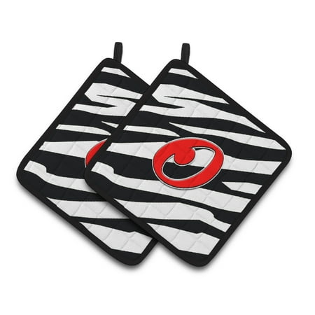 

Carolines Treasures CJ1024-OPTHD Letter O Initial Monogram - Zebra Red Pair of Pot Holders 7.5HX7.5W multicolor