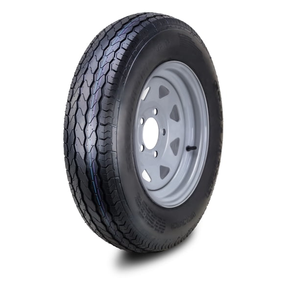 Free Country Wheel Assembly ST175/80D13 8-Ply D 96L 5 Lug on 4.5" PCD Silver Spoke Rim Trailer Tire