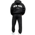 thumbnail image 6 of Aihuaihua Mens NEW YORK Tracksuit Full Set 2 Piece Tracksuit Hoodies with Sweatpants Track Jacket and Jogging Bottoms 2 Piece Outfits Black S, 6 of 8