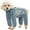Gray blue, variant on HQREA Fleece Dog Coat Bodysuit Full Body Pet Pajamas Jumpsuit with Zipper for Small Medium Dogs