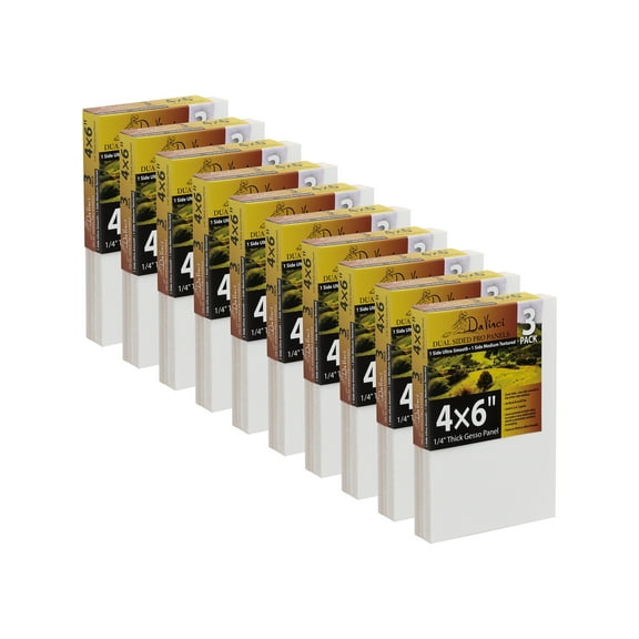 Jerry's Artarama Da Vinci Dual Sided Pro Panel Board - 30-Pack, 4x6" 6mm Deep Panels for Painting - Archival, Acid-Free Art Supplies - Ultra-Smooth & Medium Textured Paint Surfaces