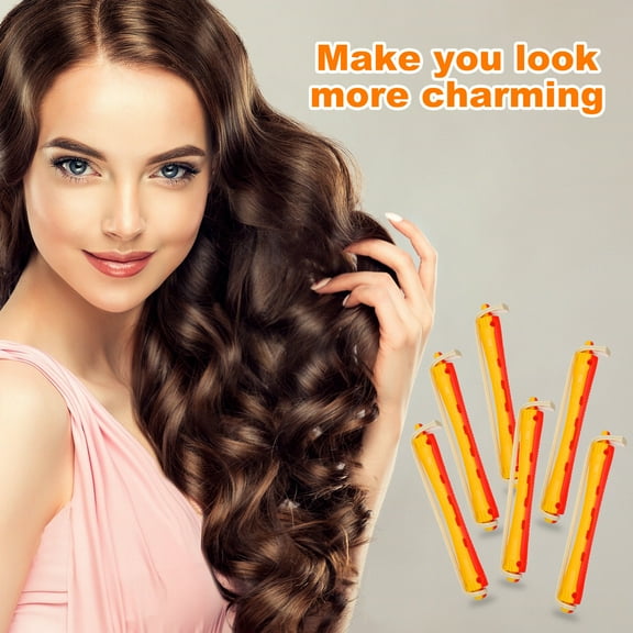 Pawsdot 24Pcs Perm Rods with Rubber Bands for DIY Hair Styling