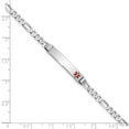 thumbnail image 6 of Auriga 14K White Gold Red Enamel Figaro Link Id Bracelet 8 inch for Women(L- 8inch, W- 5.5mm), 6 of 6