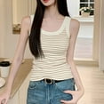 thumbnail image 4 of HADST Tank Tops for Women Cozy Slim Breathable Sleeveless Striped Summer Casual Camisole, 4 of 9