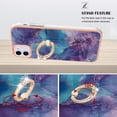 thumbnail image 5 of Mantto For iPhone 16 Case,Ring Holder Stand Marble Pattern 3 in 1 Rugged Shockproof Hybrid Hard PC Soft Rubber Bumper Drop Protective Girls Women Boy Men Phone Cases for iPhone 16,Purple, 5 of 6