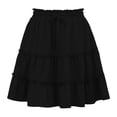 thumbnail image 7 of Lenago Skirts for Women Casual Solid Color Elastic Waist Loose Pleated Ruffle Elastic Waist Skirt, 7 of 7