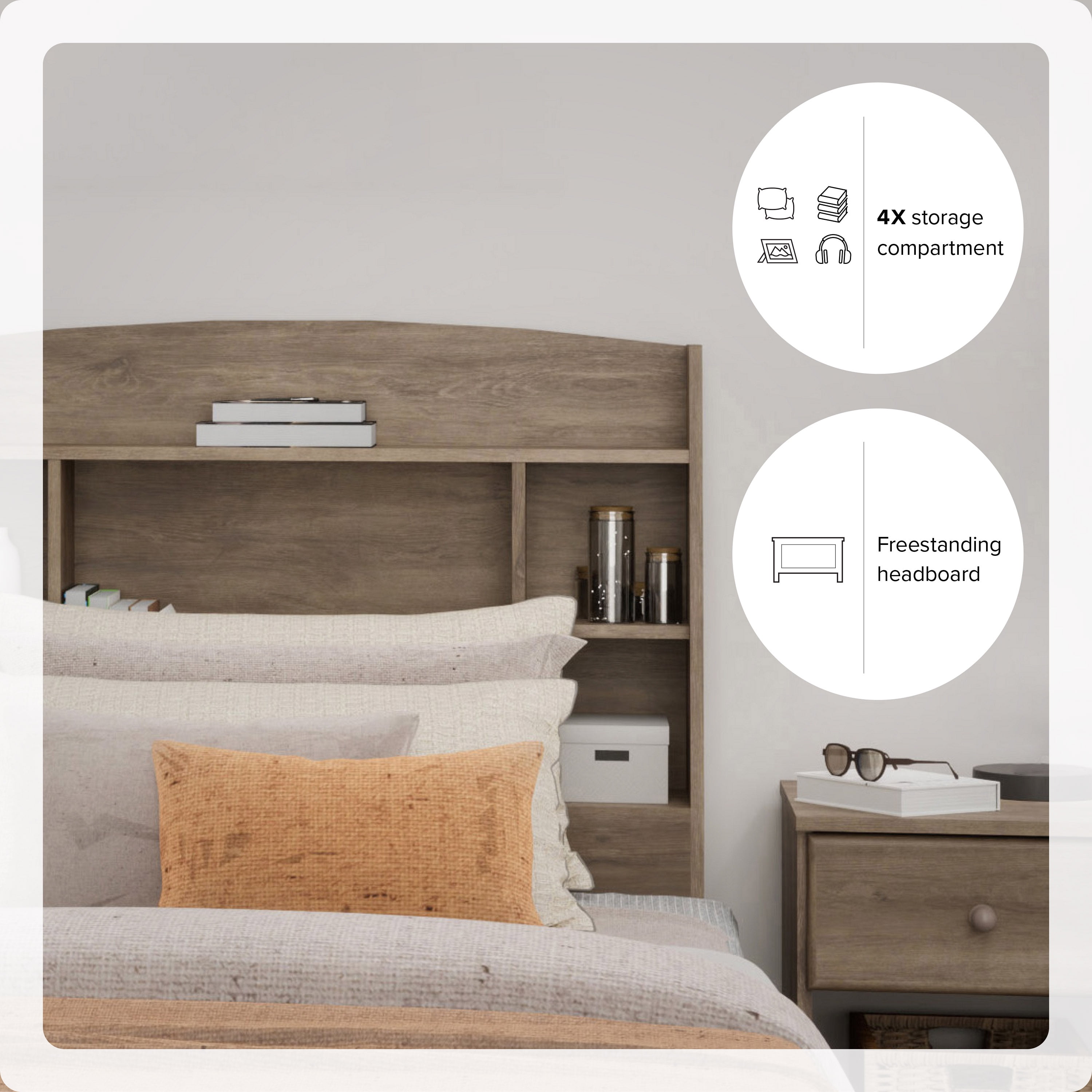 Headboard with storage compartment discount