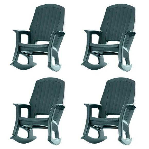 Semco Fauteuil Berçant d'Extérieur Robuste Toutes Saisons Rockaway, Vert (Lot de 4)
