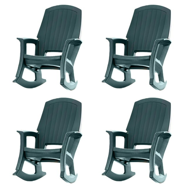 Semco Fauteuil Berçant d'Extérieur Robuste Toutes Saisons Rockaway, Vert (Lot de 4)