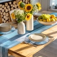 thumbnail image 4 of Teal Blue Round 13 Inch Placemats Set of 2, Modern Oil Painting Abstract Ombre Geometric HeatResistant Non Slip Place Mats for Dining Table, Wipeable Braided Kitchen Table Mats for Housewarming, 4 of 9