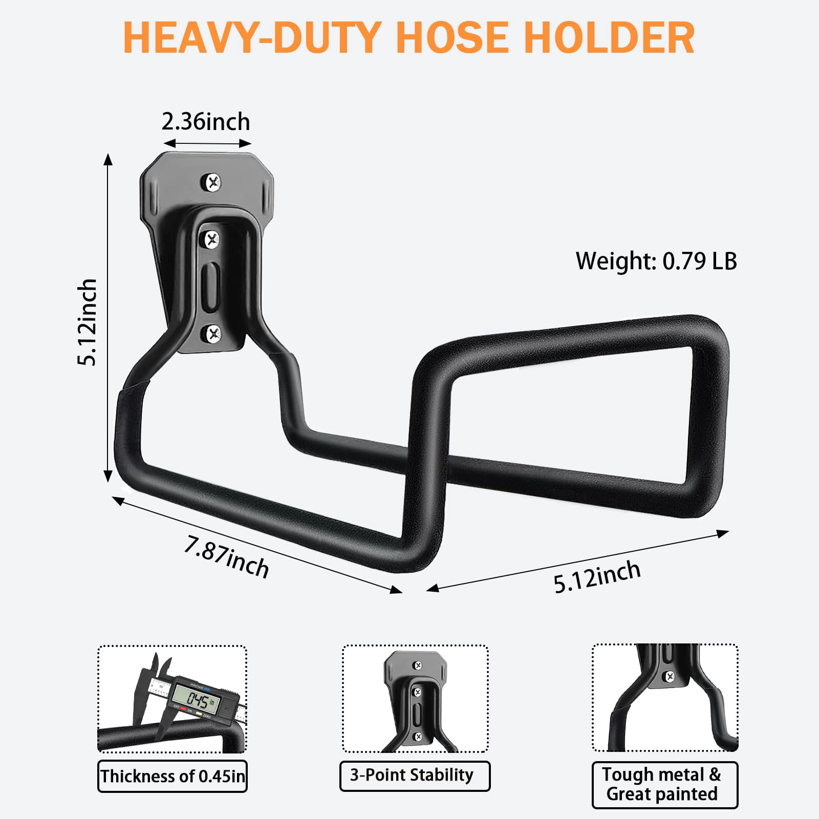 Hose Hanger  Holder Wall Mount Heavy Duty Organizer For Garden Hoses Metal Hook Outdoor Rack Water 3 Pack
