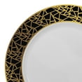 thumbnail image 2 of Smarty 10.25" White Black Gold Mosaic Rim Round Plastic Dinner Plates 120ct, 2 of 2