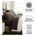 thumbnail image 6 of 6-Piece Cal King Sheet Set, 21-Inch California King Sheets Deep Pocket, Fitted and Flat Sheet Set, Chocolate Brown Pillow Cases Standard Size, Chocolate Brown Sheets, 6 of 8