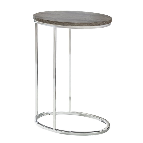 Monarch Accent End Table in Dark Taupe and Chrome