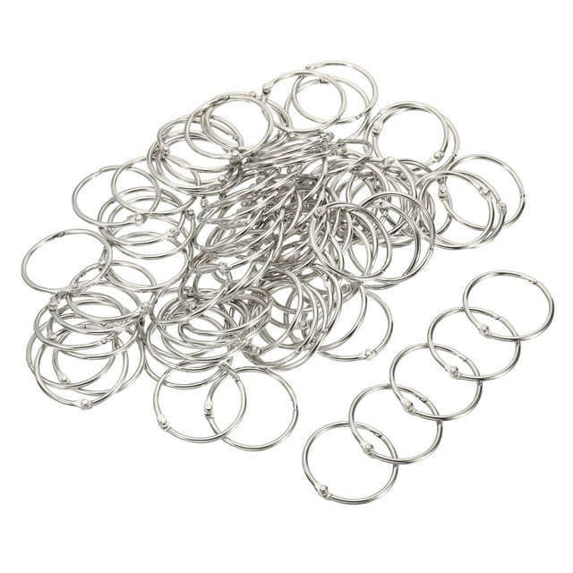 Unique Bargains 1.38' Dia. Detachable Binder Rings Index Snap Metal Clips, Silver Tone 100 Pack