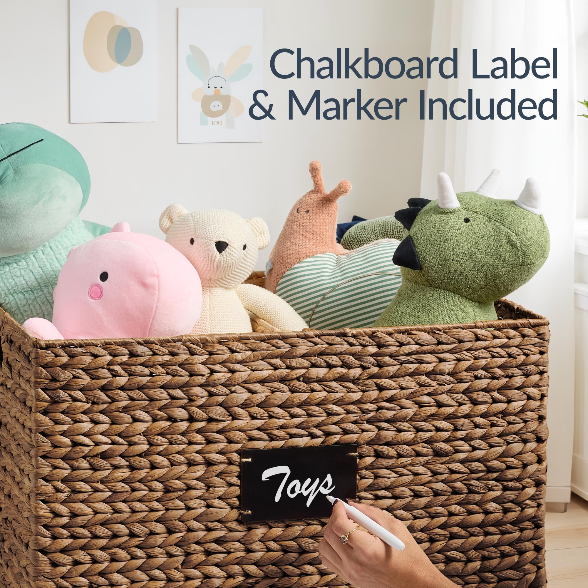 Best Choice Products Rolling Pantry Storage Basket Organizer W/ Chalkboard Label, Handles, Removable Divider - Chestnut