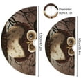 thumbnail image 3 of FMSHPON Happy Halloween Vintage Forest Owl Bird Xmas Christmas Tree Skirt Stand Mat for Holiday Party Decoration Indoor Outdoor 36 inches, 3 of 6
