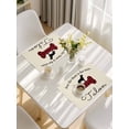 thumbnail image 5 of Black Red Buffalo Plaid Placemats Set of 4, Bones Cute Dogs Pets Placemats for Dining Table, Place Mats for Kitchen Tabletop, Waterproof Wipeable Dining Table Mats Set, 5 of 9