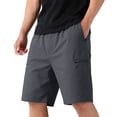 thumbnail image 3 of VV AVEORS Mens Stretch Golf Shorts With Zipper Pockets Lightweight Dress Casual Outdoor Hiking Long Bermuda Work Shorts Dark Gray M, 3 of 5