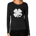 thumbnail image 1 of Tstars Womens Irish Shamrock White Clover Heart Gift for St Patricks Day Shirts Gift for Her Irish Women Long Sleeve T Shirt, 1 of 5
