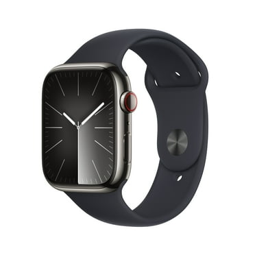 Apple Watch Series 9 With Blood Oxygen. GPS   Cellular 45mm Graphite Stainless Steel Case with Midnight Sport Band - M/L.