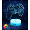 thumbnail image 1 of Game Controller Night Light for Kids, 3D Illusion Lamp, Crack Design Night Light with Remote Control, USB Cable Included, Room Decor Gifts for Boys and Girls, 1 of 5