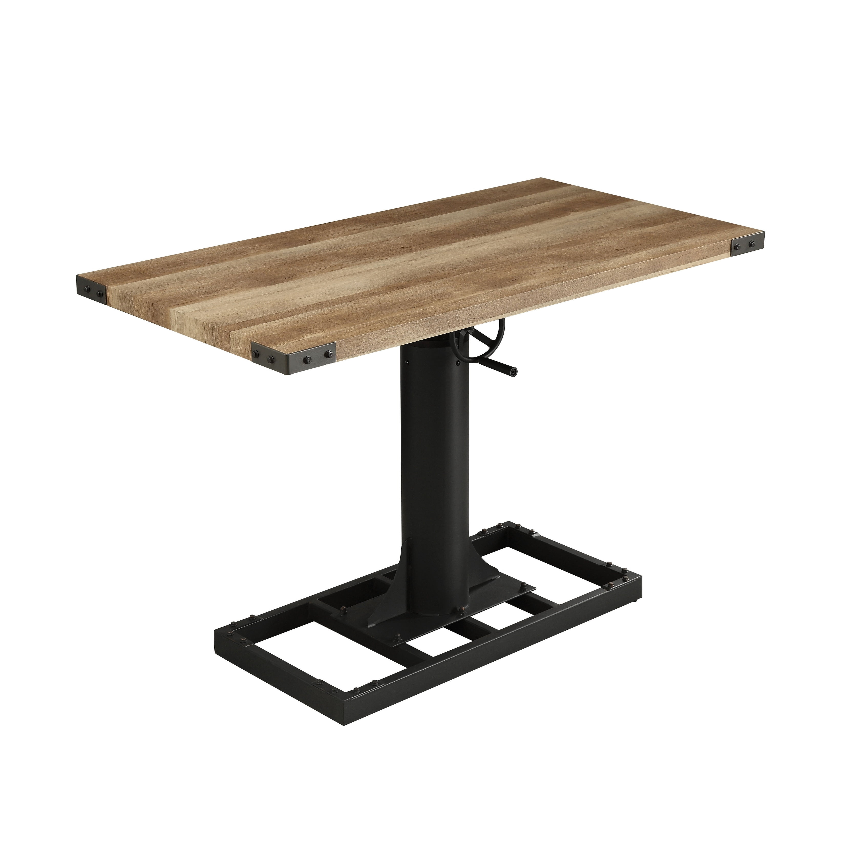 Kic Height Adjustable Metal Standing Desk with USB Port, Sand Black