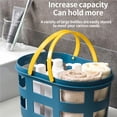thumbnail image 2 of sweethay Cesta de ducha azul amarillo plástico ahuecado con asas plegables cesta de almacenamiento organizador para baño cocina escuela dormitorio Accesorios de baño sweethay HA014237-00, 2 of 6