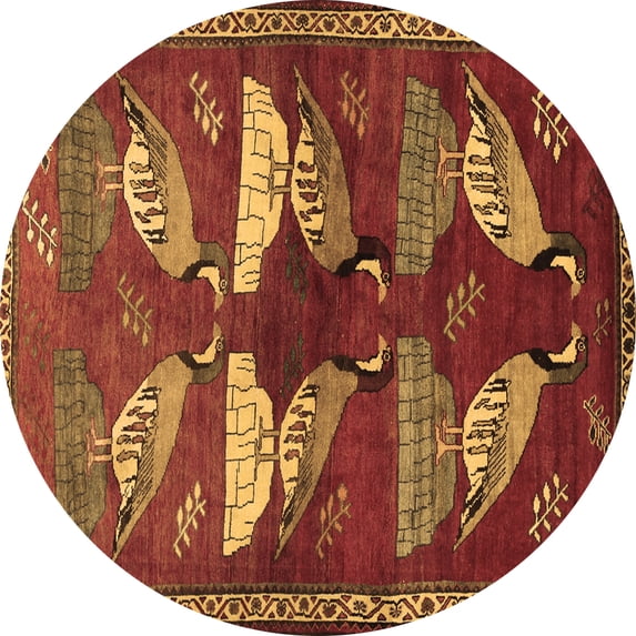 Ahgly Company Indoor Round Persian Brown Traditional Area Rugs, 3' Round