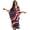 American Flag Swirl, variant on Tropical Hydrangea Plumeria Print Women's V-Neck Batwing Sleeve Kaftan Dress Monstera Palm Leaves Design Lightweight Beach Swimwear Oversized Caftan Cover Up for Mumu Tropical Vacation
