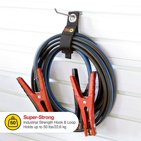 Wrap-It Storage - Heavy-Duty Straps, 10-inch (3-Pack)- Extension Cord Organizer, Cord Wrap Keeper, Cable Straps for Cords - Black