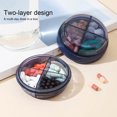 thumbnail image 3 of CSChome Pill Box Portable Dispenser Box – Sealing Lid Double Layer Round Plastic Box Portable Tablet Supplement Capsule Holder, 3 of 7