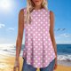 thumbnail image 1 of TaTaai Random Print Women Tank Top Summer Regular Fit Sleeveless Crew Neck Pullover Non See-through Machine Washable No Fading Casual Fashion Daily Wear Top Gift, 1 of 6