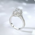 thumbnail image 3 of Bow Jewelry 14K White Gold Plated Wedding Teardrop Ring - Pear Cut 1.97 Ct Moissanite Ring - Wonderful Engagement Halo Ring - Wedding Bridesmaid Gift - Party Wear Moissanite Ring, 3 of 9