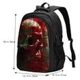 thumbnail image 5 of Pofeuu Red Dark Skull Abstract Print Storage Laptop Backpack with USB Charging Port[Water Resistant] College Computer Bookbag Fits, 5 of 7