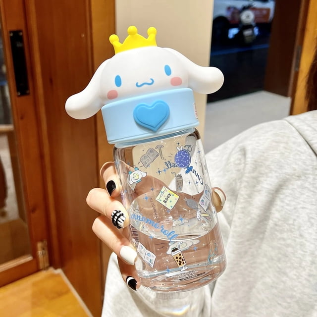 Sanrio-taza de agua Kawaii My Melody Kuromi Cinnamoroll, termo de figura de Anime, taza de mano de acero para coche, portátil, entrega rápida, 350Ml